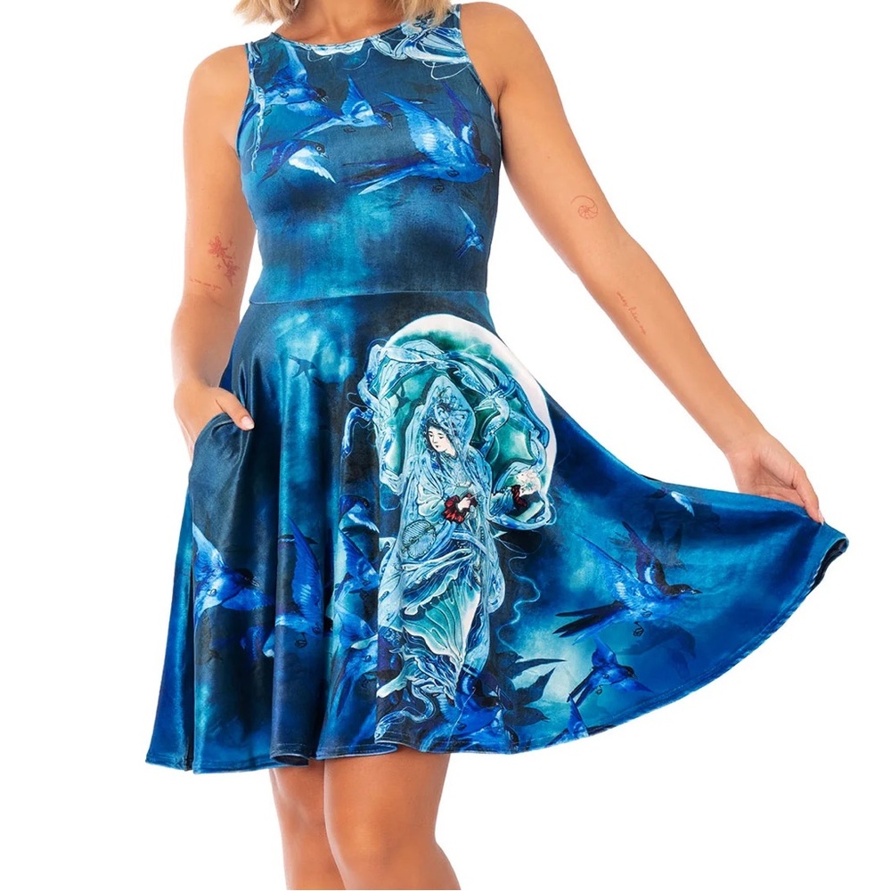Blackmilk moon goddess velvet bird dress fairycore cottage renaissance art